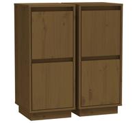 (honey brown, 2) vidaXL 1/2x Solid Wood Pine Sideboard Side Storage Door Cabinet Multi Colours