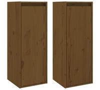 vidaXL Wall Cabinets 2 pcs Honey Brown 30x30x80 cm Solid Wood Pine