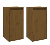 vidaXL Wall Cabinets 2 pcs Honey Brown 30x30x60 cm Solid Wood Pine
