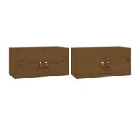 vidaXL Wall Cabinets 2 pcs Honey Brown 60x30x30 cm Solid Wood Pine UK NEW