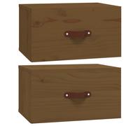 (Honey brown, 2 x Bedside cabinet) vidaXL 1/2x LED Bathroom Mirror 90x60 cm Washroom Wall-mounted Light up Mirror