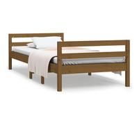(honey brown, 75 x 190 cm) vidaXL Bed Frame Wooden Bedstead Bed Base Mattress Foundation Solid Wood Pine
