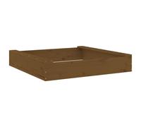 (honey brown pine, 111 x 111 x 20 cm) vidaXL Sandbox with Seats Kids Toy Outdoor Sandpit Square Solid Wood Pine