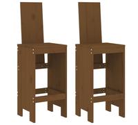 (honey brown pine, 40 x 42 x 120 cm) vidaXL Bar Stools Garden Stool Wooden Outdoor Chair 2 pcs Solid Wood Pine