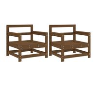 (honey brown pine, armchair) vidaXL Garden Middle Sofas Outdoor Sofa Sectional Sofa 2 pcs Solid Wood Pine