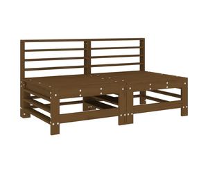 (honey brown pine, middle sofa (2 pcs)) vidaXL Garden Middle Sofa Footrest Outdoor Sofa Coffee Table Solid Wood Pine