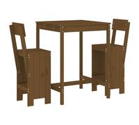 (honey brown pine) vidaXL Garden Bar Set Outdoor Bar Table Set Bar Stool 3 Piece Solid Wood Pine