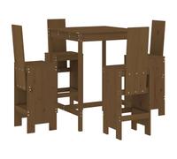 Garden Bar Set Outdoor Bar Table Set Bar Stool 5 Piece Solid Wood Pine vidaXL