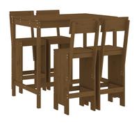 vidaXL 5 Piece Garden Bar Set Honey Brown Solid Wood Pine