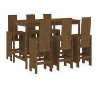 (honey brown pine) vidaXL Garden Bar Set Outdoor Bar Table Set Bar Stool 7 Piece Solid Wood Pine