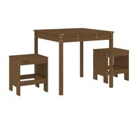 (honey brown pine) vidaXL Garden Bistro Set Outdoor Table and Chair Set 3 Piece Solid Wood Pine