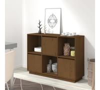 Honey Brown Solid Pinewood Sideboard 110.5x35x80 cm Modern Storage Cabinet