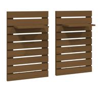 vidaXL Wall-mounted Bedside Shelves 2 pcs Honey Brown Solid Wood Pine