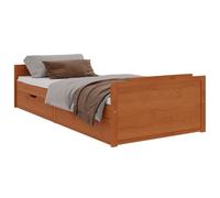 (honey brown) vidaXL Bed Frame with Drawers Solid Wood Pine Bedstead Single Multi Colours