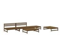 (honey brown) vidaXL Garden Lounge Set Outdoor Modular Sofa Set 5 Piece Solid Wood Pine