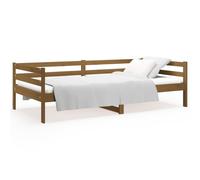 (honey brown) vidaXL Solid Pinewood Pull-out Day Bed Wooden Sleepover Sofa Bed Multi Colours