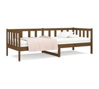 (honey brown) vidaXL Solid Pinewood Pull-out Day Bed Wooden Sleepover Sofa Bed Multi Colours