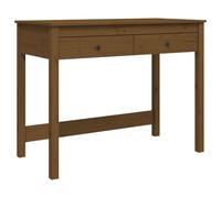 (honey brown) vidaXL Solid Wood Pine Desk with Drawers Writing Standing Desk Multi Colours