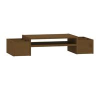 vidaXL Monitor Stand Honey Brown 70X27.5X15cm Solid Wood Pine, Brown