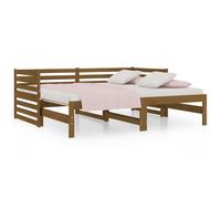 (honey brown) vidaXL Solid Wood Pine Pull-out Day Bed Bedroom Guest Sofa Bed Multi Colours