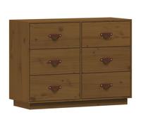 vidaXL Sideboard Honey Brown 100x40x75 cm Solid Wood Pine UK NEW