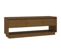 vidaXL Tv Cabinet Honey Brown 110.5x34x40 cm Solid Wood Pine, Brown