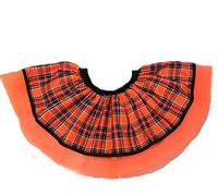 Honey B's Neon Orange Tutu Tartan Skirt Kilt Punk Goth 80's Fancy Dress Costume Disco Part (Adult Small)