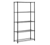 Honey-Can-Do 5 Tier Black 14x36x72 Inch 200lb, 91.44x35.56x182.88 cm