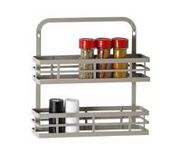 Honey-Can-Do Cabinet Door Spice Rack with Over the Door Hooks, Gray KCH-09427 Grey