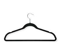 Honey-Can-Do HNG-01050 Ultra Thin Non-Slip Velvet Hangers, Plastic, Black, Pack of 20