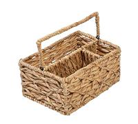 Honey-Can-Do Multi-Use 3-Compartment Wicker Basket Caddy with Handle, Natural STO-09844 Natural Medium