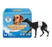 HONEY CARE All-Absorb A25 Male Dog Wrap, 50 Count, Medium, White