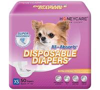 HONEY CARE All-Absorb Disposable Dog Diapers, Blue and White, X-Small
