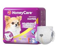 HONEY CARE All-Absorb Disposable Female Dog Diapers, Improved, Super Absorbent, Breathable, Wetness Indicator (XS-50count)