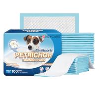HONEY CARE All-Absorb, Large 22" x 23", 100 Count, Dog and Puppy Training Pads, Ultra Absorbent and Odor Eliminating, Leak-Proof 5-Layer Potty Training Pads with Quick-Dry Surface, Blue, A01