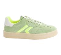 Honey-Coloured Sole Suede Trainers Sage Green
