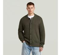 Honey Comb Structure Cardigan Knit - Grey - Men M