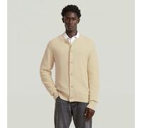 Honey Comb Structure Cardigan Knit - White - Men S
