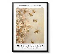 Honey - Corsica, Minimalist Print Abstract Art Exhibition, Floral Travel Home Wall Art Decor, Archival Matte, A3 (Print Only) - 42x29.7cm