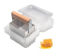 Honey Cut with 10Pcs Plastic Box Stainless Steel Cut Comb Honey Containers Beautiful Beekeeping Tools for Cutting Nesting, Putting Comb