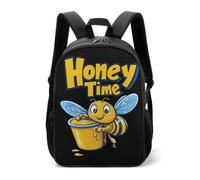 Honey Cute Bee Time Casual Daypack Daily Backpacks Travel Shoulder Bag with Adjustable Straps for Women Men