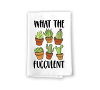 Honey Dew Gifts, What The Fucculent, 27 Inch by 27 Inch, Kitchen Towels Cactus, Succulent Kitchen Towel, Funny Succulent Gifts for Cactus Lover, Succulent Lovers, Cactus Mom
