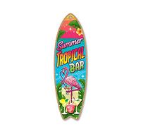 Honey Dew Gifts Wooden Surfboard Signs, Summer Tropical Bar, 5 inch by 16 inch, Wooden Hanging Sign, Decorative Wall Art, Home Party Summer Decor, 76082