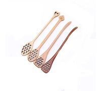 Honey Dipper 4Pcs Honeycomb Heart Pattern Honey Dippers Wooden Long Handle Honey Dipper Stirrer Server Mixing Stick Spoon Home Kitchen Supplies