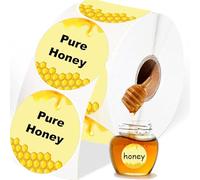 Honey Direct Thermal Label Stickers Themed Personalized Labels 2 Inch - Honey Jars and Bottles Labels Farm Kitchen Name Small Business Thermal Stickers for Pure Bee Quart Jars 500 Pcs