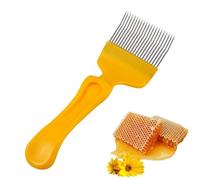 Honey Discovery Fork, Beekeeper, Stainless Steel Discapping Fork, Bee Fork, Honey Comb, Sharp and Strong, with 21 Prongs, with Yellow Plastic, Comfortable Handle, Comb, Beekeeping Equipment