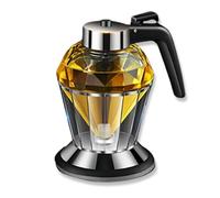 Honey Dispenser, 200ml Handheld Diamond Honey Bottle with Press Type, Transparent Glass, Polygonal Storage Base, for Oil Soy Sauce Vinegar Oyster Sauce (200ml diamond oil pot)