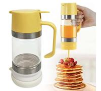 Honey Dispenser - Clear Glass Pourer Dispenser, Syrup Pourer Container, Kitchen Category, Clear For Honey Syrup Sauces Dressing, Sweetener Storage Solution (Yellow)