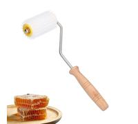 Honey Extractor Needle Roller with Wooden Handle, Plastic Honey Unroller for Beekeeping and Bee Comb Extraction