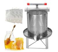 Honey Extractor, Stainless Steel Honey Separator with 3 Honey Filters, Honey Press Extractor, Manual Honey Extractor Honey Spinner Extractor